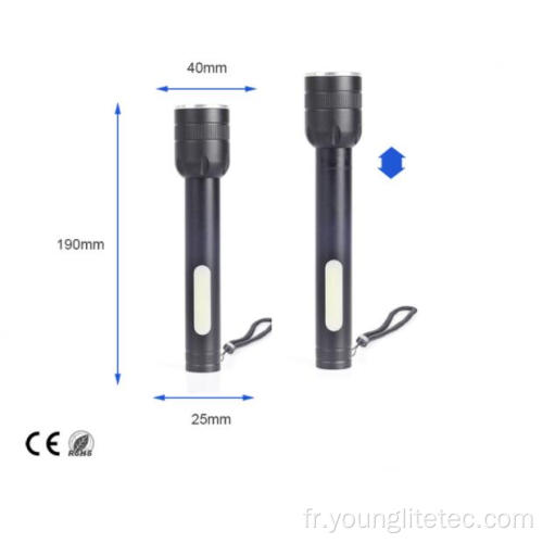 Torche de lampe de poche haute puissance rechargeable USB 2021